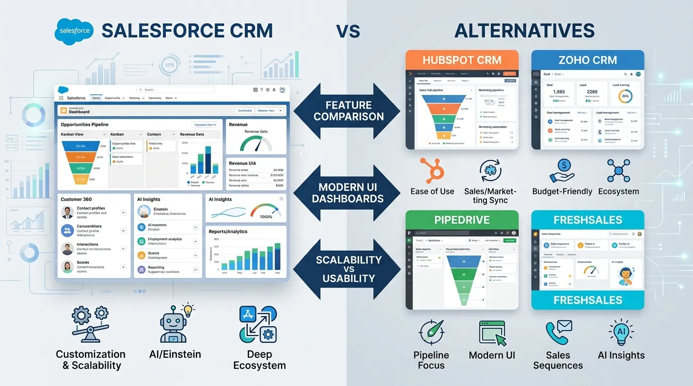 Salesforce Alternatives in 2026: 12 CRMs Compared (with Pricing)
